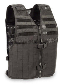 Elite Survival Systems MVP "Evolve" Tactical Vest in black has a zipper and buckle closure